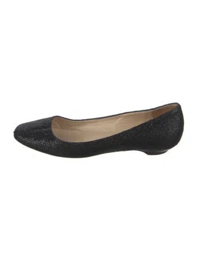 Pre-owned Jimmy Choo Glitter Tweed Pattern Ballet Flats In Grey
