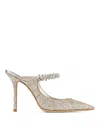 Jimmy Choo Sabot In Glittered Fabric In Silver