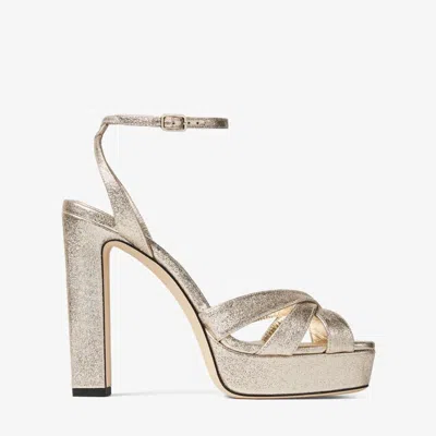 Jimmy Choo Glitter-finished Platform Sandal In Gold