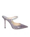Jimmy Choo Bing 100 Glitter Fabric M In Gray