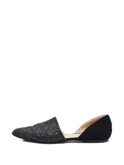 Pre-owned Jimmy Choo Globe Ballet Flats In Black