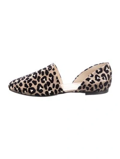 Pre-owned Jimmy Choo Globe Flat Suede Flats In Neutrals