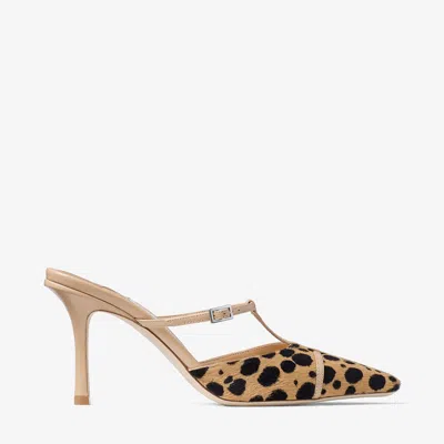 Jimmy Choo Gloria 85 Leopard-print Calf Hair Mules In Animal Print