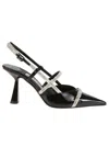 Jimmy Choo Glossy Black Leather Slingback Pumps In Black