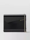 Jimmy Choo Glossy Chain Strap Rectangular Clutch Bag