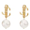 Jimmy Choo Jc Pearl Earrings In Gold