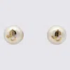 Jimmy Choo Gold And White Earrings