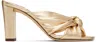Jimmy Choo 85mm Avenue Knotted Sandals In Gold