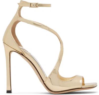 Jimmy Choo Gold Azia 110 Heeled Sandals In Neutral