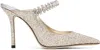 Jimmy Choo Bing 100 Glitter Fabric M In Sand