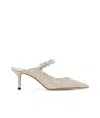 Jimmy Choo Gold Bing 65 Mules In Nude