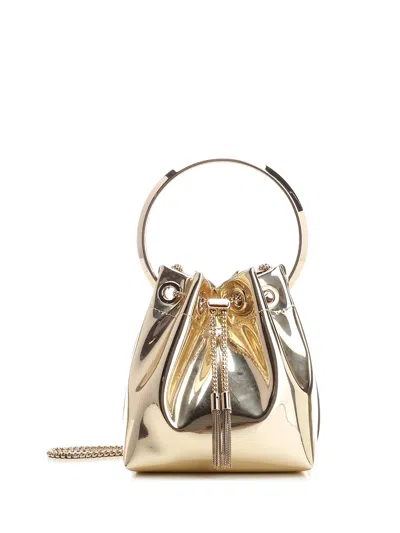 Jimmy Choo Gold Bon Bon Bucket In Golden