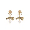 Jimmy Choo Gold Earrings In Burgundy