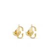 Jimmy Choo Womens Jc Logo-embellished Gold-toned Brass Stud Earrings In Gold