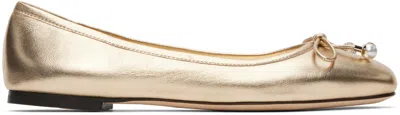 Jimmy Choo Elme Ballerina Shoes In Gold