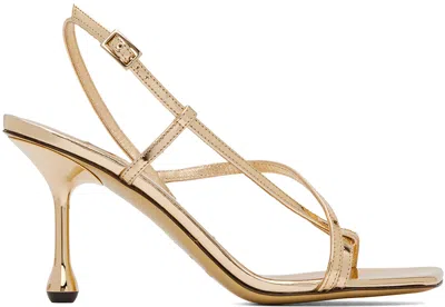 JIMMY CHOO GOLD ETANA 80 HEELED SANDALS
