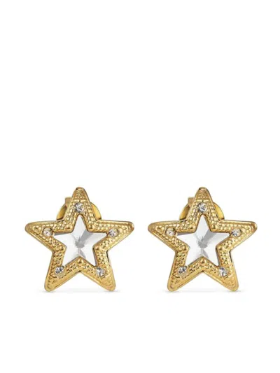 Jimmy Choo Gold-finish Metal Jc Star Stud Earrings With Swarovski Crystals Accessories