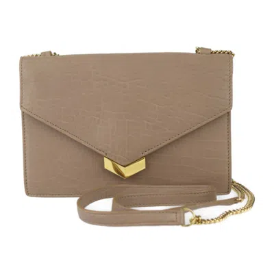 Pre-owned Jimmy Choo Gold Leather Clutch Bag Handbag Pochette Pouch Shoulder Bag ()