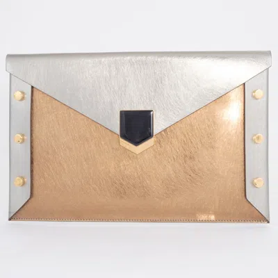 Pre-owned Jimmy Choo Gold Leather Clutch Bag () In Multi