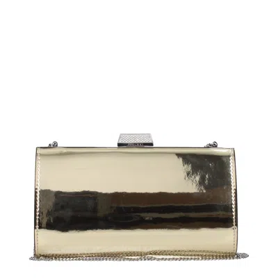 Jimmy Choo Gold Leather Clutch Women's Bag