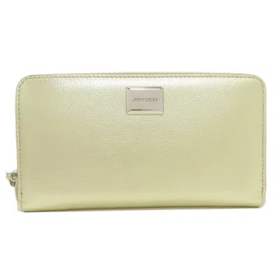 Pre-owned Jimmy Choo Gold Leather Long Wallet (bi-fold) ()