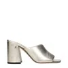 Jimmy Choo Gold Leather Platforms In White