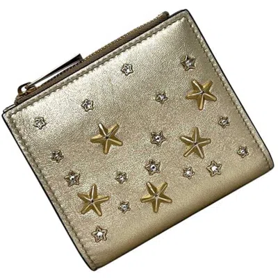 Pre-owned Jimmy Choo Gold Leather Wallet (bi-fold) ()