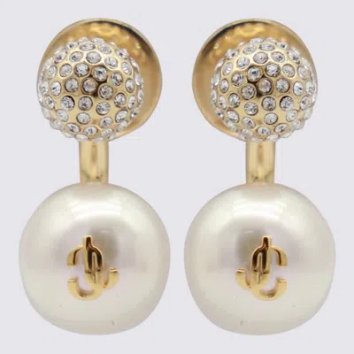 Jimmy Choo Gold Metal Earrings In Multi