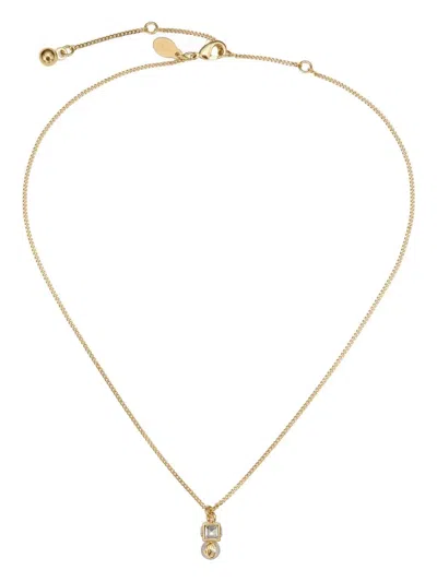Jimmy Choo Gold Metal Jc Pearl Cube Pendant Necklace In Pattern