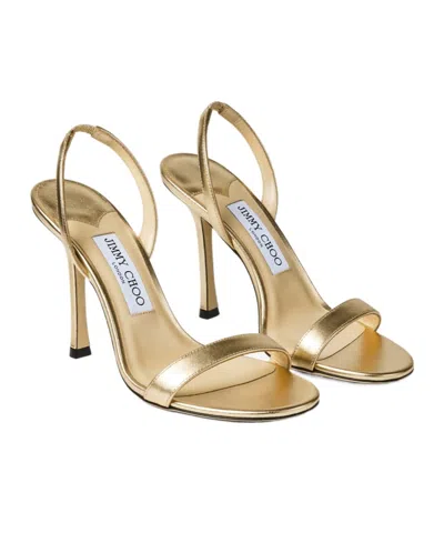 Jimmy Choo Gold Metallic Nappa Leather Sandals