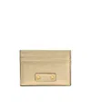 Jimmy Choo Umika Metallic Leather Cardholder In Gold/gold