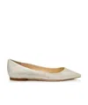 Jimmy Choo Silver Romy Ballerina Flats In White