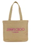 Jimmy Choo Gold Rafia Mini Beach Shopping Bag