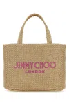 Jimmy Choo Gold Rafia Mini Beach Shopping Bag