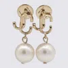 Jimmy Choo Pearl And Gold-tone Earrings In Multi