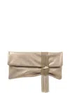 Jimmy Choo Gold-tone Crystal-embellished Foldover Clutch In Neutral
