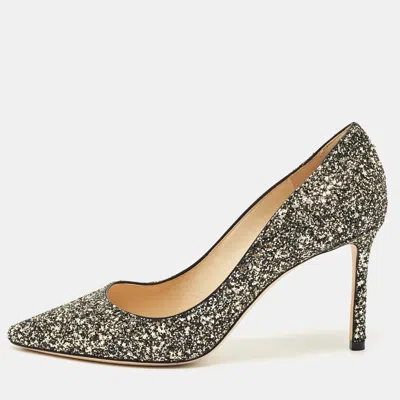 Pre-owned Jimmy Choo Gold/black Star Course Glitter Romy Pumps Size 39