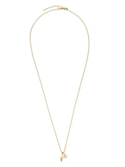 Jimmy Choo Golden Logo Pendant Necklace