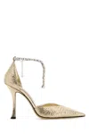 Jimmy Choo Golden Pointed Toe Heels In Gold