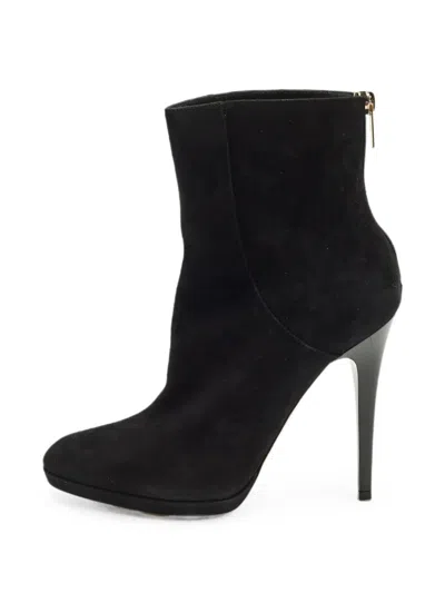 Pre-owned Jimmy Choo Gracie Suede Ankle Boots In Black
