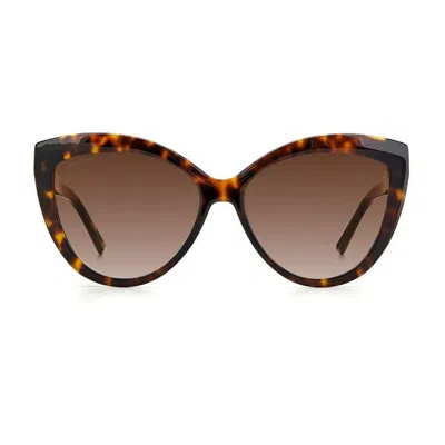 Jimmy Choo Gradient Brown Sinnie/g/s Cat-eye Celluloid Sunglasses
