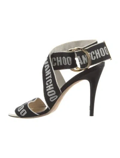 Pre-owned Jimmy Choo Graphic Print Sandals In Black