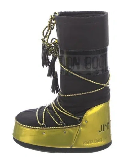 Pre-owned Jimmy Choo Graphic Print Snow Boots In Blue