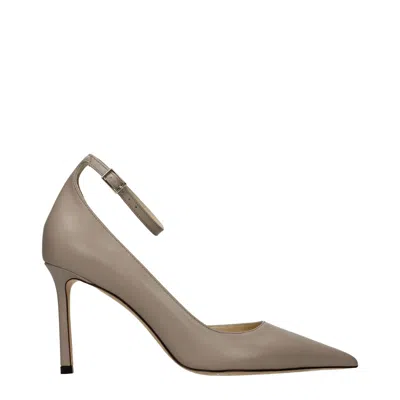 Jimmy Choo Gray Leather High Heel Pumps