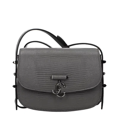 Jimmy Choo Gray Leather Shoulder Bag