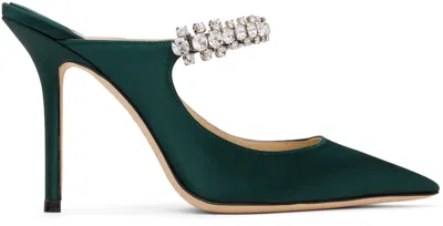 Jimmy Choo Green Bing 100 Heels In Dark Green