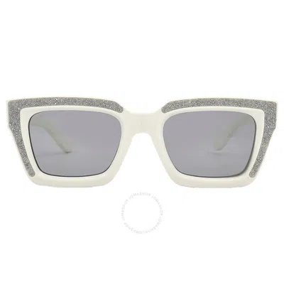 Jimmy Choo Grey Cat Eye Ladies Sunglasses Megs/s 0szj/2k 51 In Grey / Ivory
