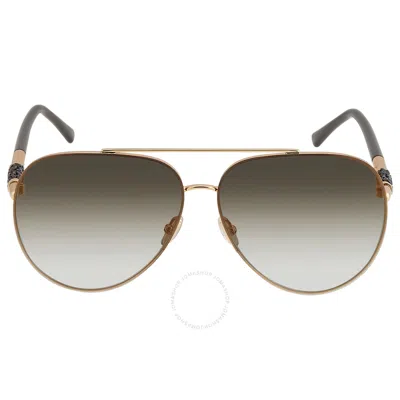 Jimmy Choo Grey Gold Pilot Ladies Sunglasses Gray/s 0rhl/fq 63 In Black / Gold / Gray / Grey