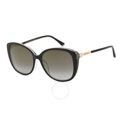 Jimmy Choo Grey Gradient Cat Eye Ladies Sunglasses Aly/f/s 0ae2/fq 57 In Black