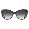 Jimmy Choo Grey Gradient Cat Eye Ladies Sunglasses Axelle/g/s 0807/9o 56 In Black / Grey
